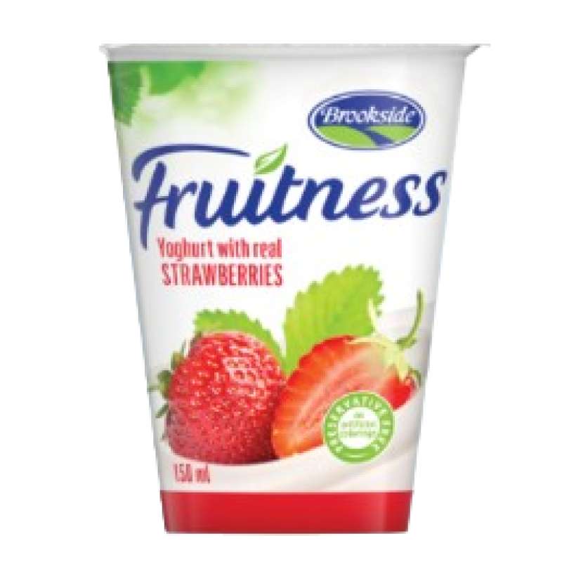 BROOKSIDE FRUITNESS WITH REAL STRAWBERRIES YOGHURT 150ML