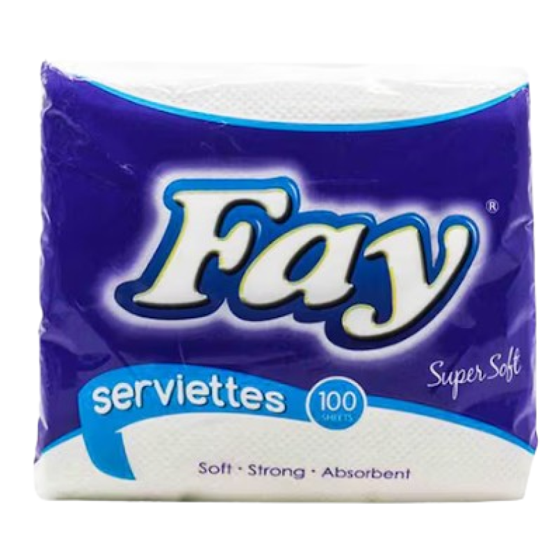 FAY PAPER SERVIETTES WHITE 100's