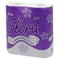 FLORA TOILET PAPER ROLLS 4Pcs