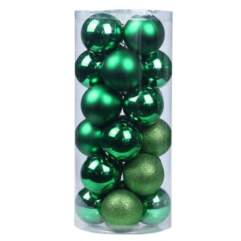 CHRISTMAS GREEN BALLS 12Pcs