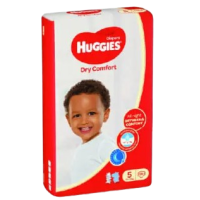 HUGGIES SIZE 5 DRY COMFORT DIAPERS12-22kgs 56'S