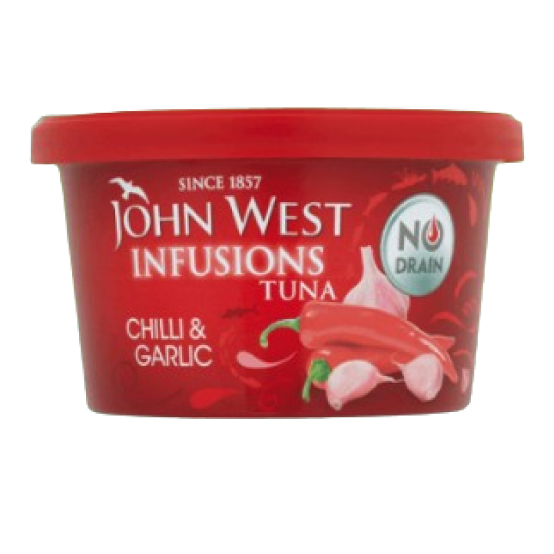 JOHN WEST INFUSIONS TUNA WITH CHILLI & GARLIC 80G