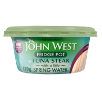 JOHN WEST FRIDGE POT TUNA STEAK WITH SPRING WATER 110G