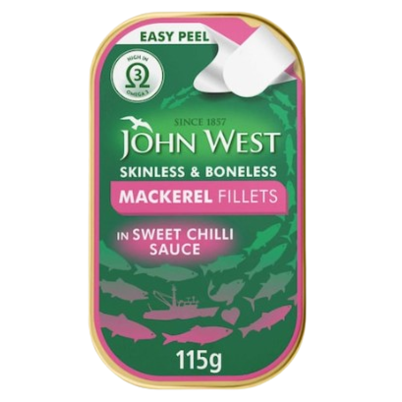 JOHN WEST MACKEREL FILLETS IN SWEET CHILLI SAUCE 115G