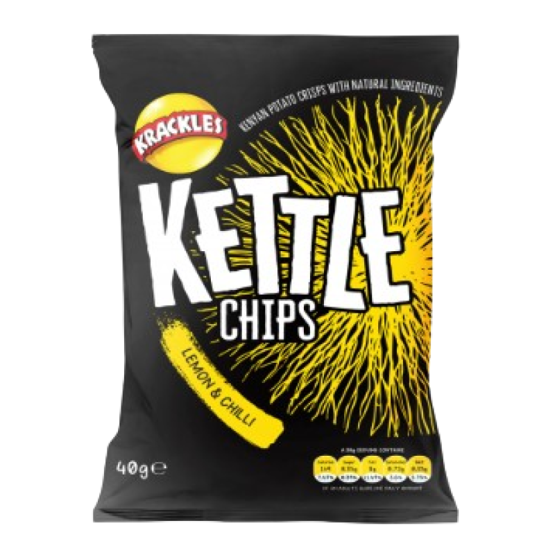 KRACKLES KETTLE LEMON AND CHILLI CHIPS 40G