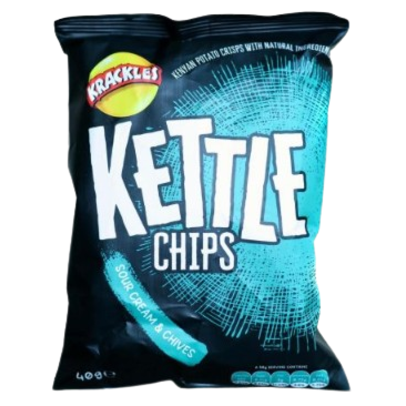 KRACKLES KETTLE SOUR CREAM AND CHIVES CHIPS 40G