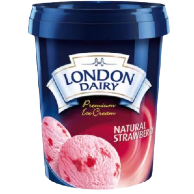 LONDON DAIRY NATURAL STRAWBERRY ICE CREAM 500ML