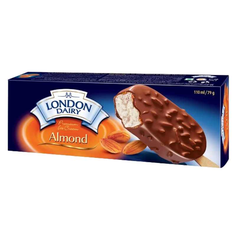 LONDON DAIRY CHOCOLATE ALMOND ICE CREAM STICK 100ml