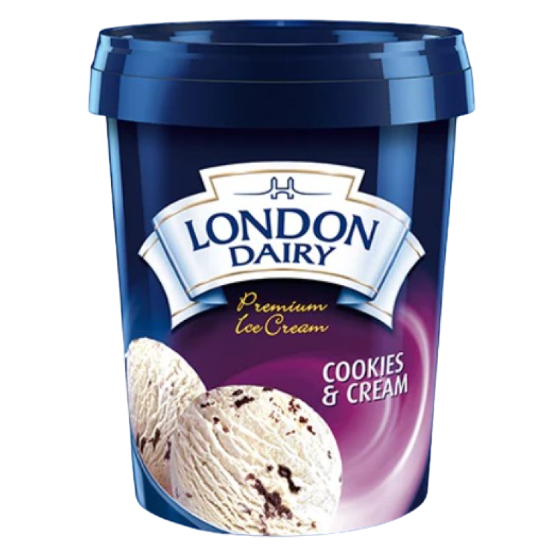 LONDON DAIRY COOKIES & CREAM ICE CREAM 1L