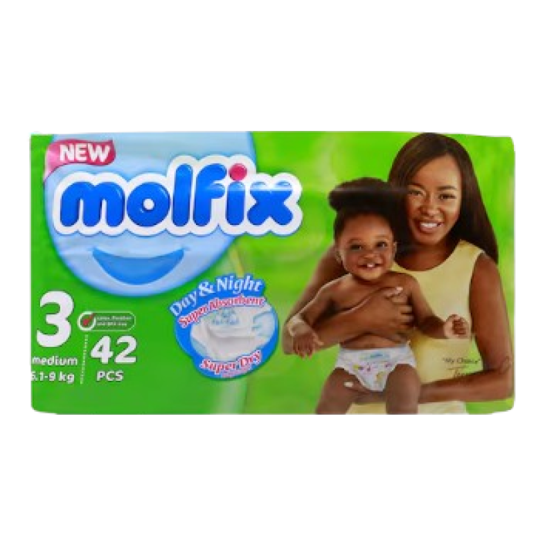 MOLFIX SIZE 3 BABY DIAPERS 6.9-9Kgs MEDIUM 42Pcs