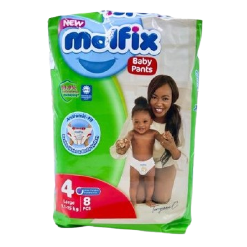 MOLFIX SIZE 4 BABY PANTS LARGE MAXI 9-15Kgs 8Pcs