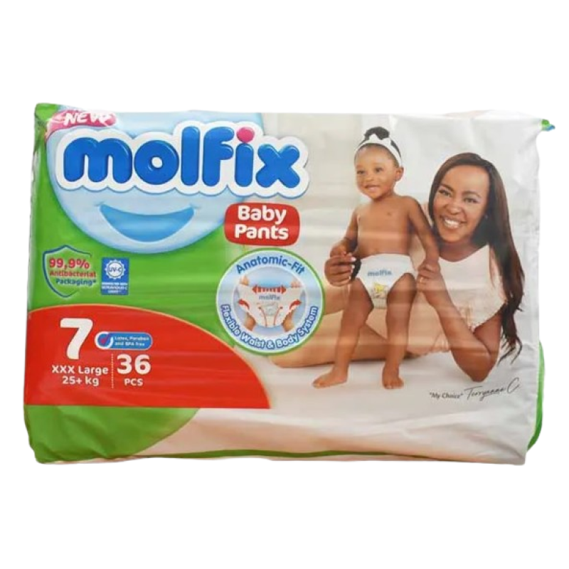 MOLFIX SIZE 7 BABY PANTS XXXLARGE 25+Kgs 36Pcs