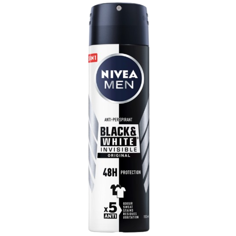 NIVEA MEN INVISIBLE BLACK AND WHITE DEODORANT SPRAY 150ML