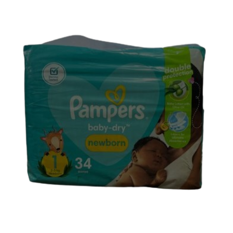 PAMPERS SIZE 1 NEWBORN DIAPERS 2-5Kgs 34pcs