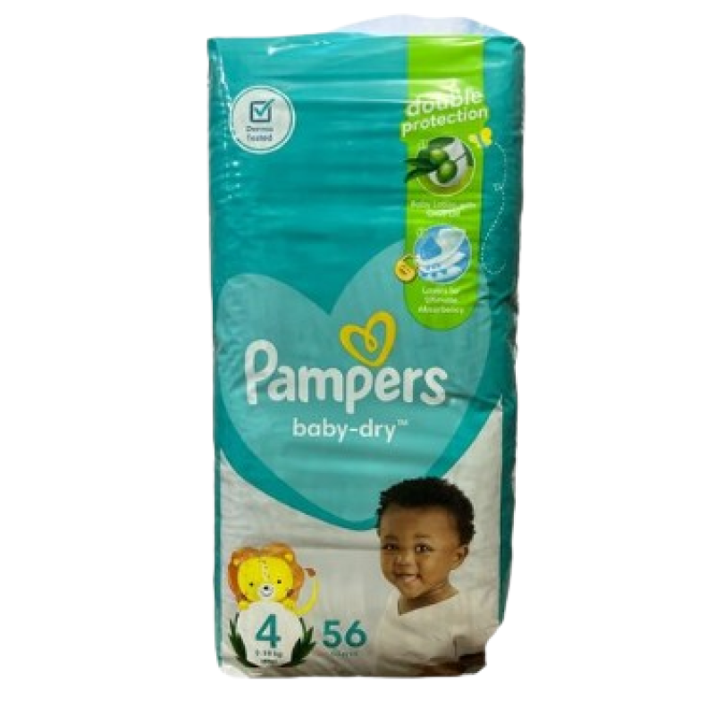 PAMPERS SIZE 4 DRY DIAPERS 9-18Kgs 56pcs