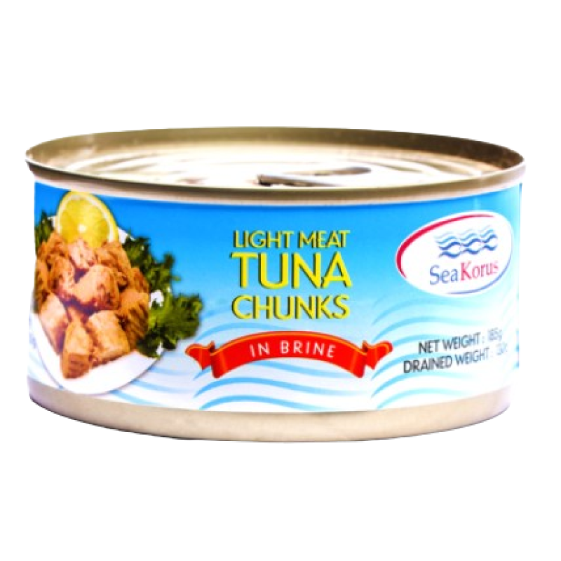 SEA KORUS TUNA CHUNKS IN BRINE 185G