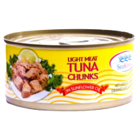 SEA KORUS TUNA CHUNKS IN SUNFLOWER OIL 185G