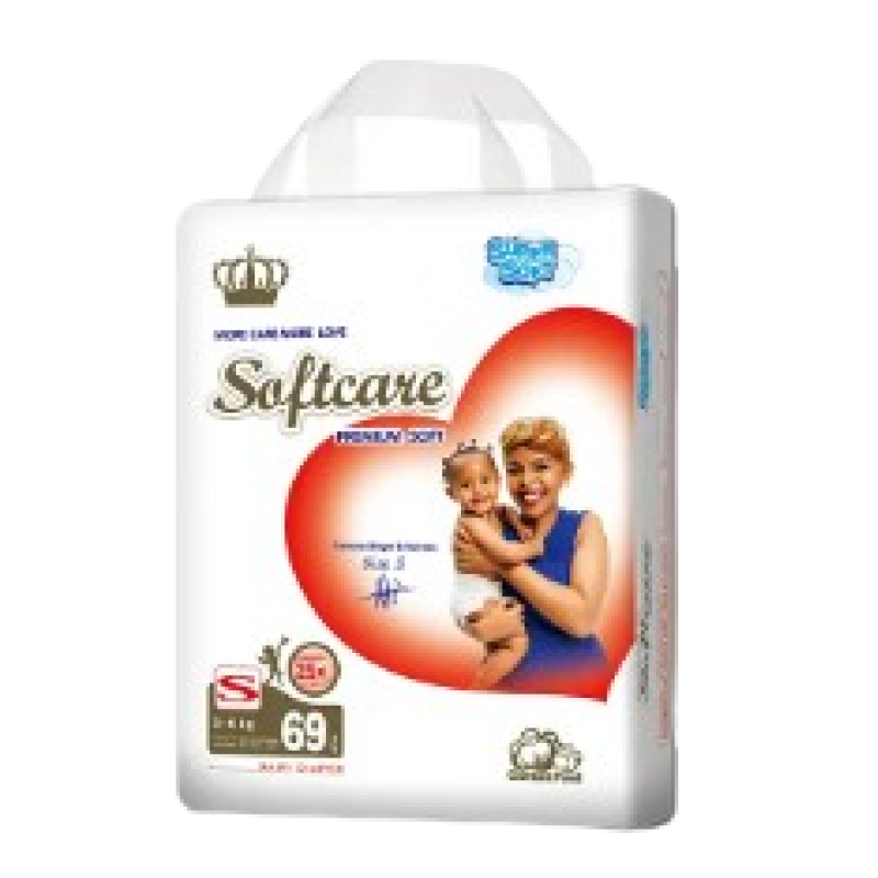 SOFTCARE PREMIUM SOFT DIAPERS SMALL 3-6Kgs 69Pcs