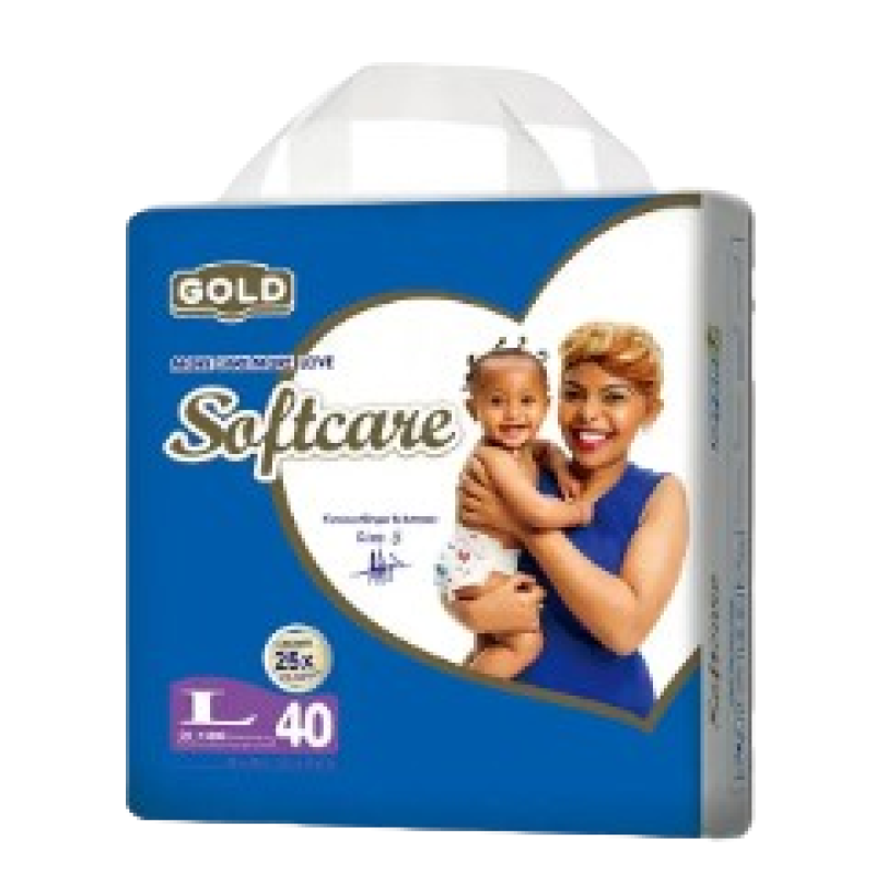 SOFTCARE GOLD LARGE DIAPERS 9.1-15Kgs 40Pcs