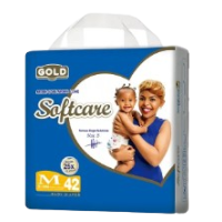 SOFTCARE GOLD MEDIUM DIAPERS 6.1-9Kgs 42Pcs