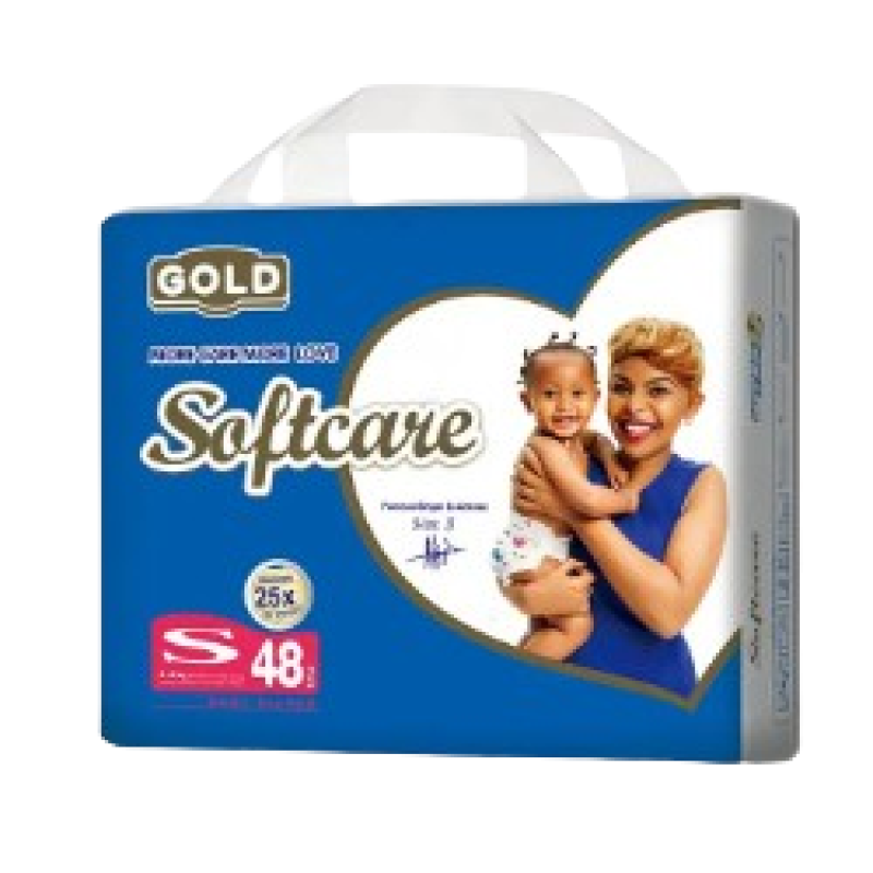 SOFTCARE GOLD SMALL DIAPERS 3-6Kgs 48Pcs