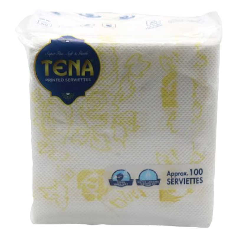 TENA PRINTED SERVIETTES 100's