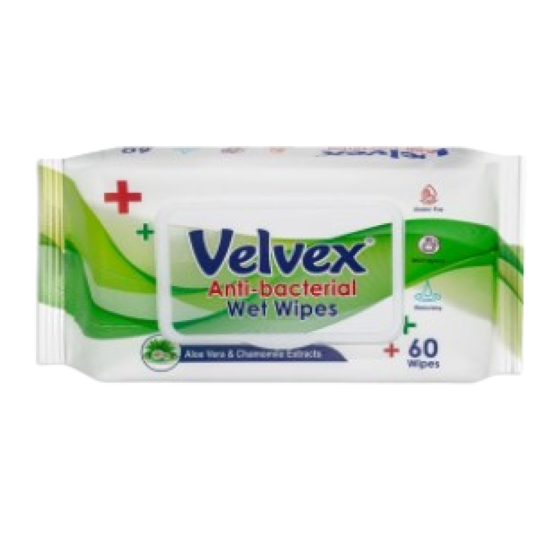 VELVEX ANTIBACTERIAL WIPES 60's