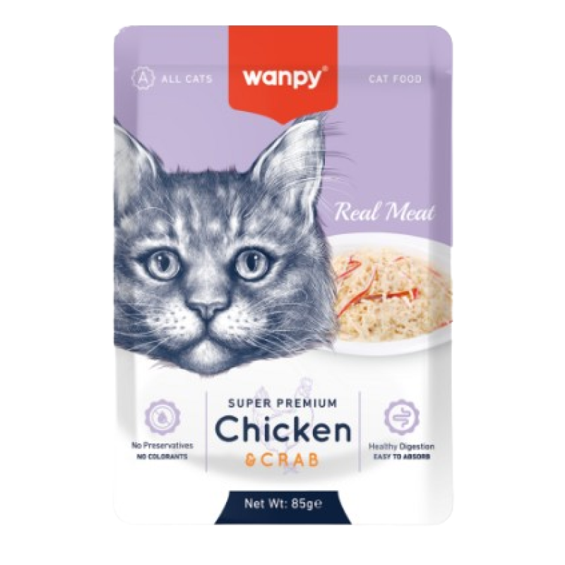 WANPY SUPER CAT FOOD WITH CHICKEN AND CRAB 85G