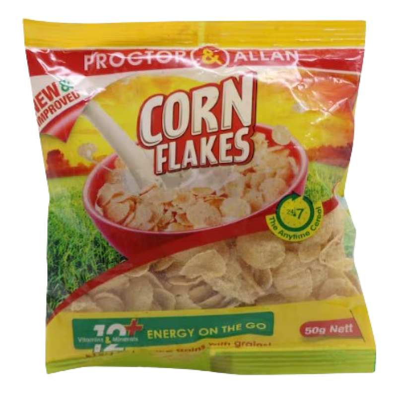 PROCTOR AND ALLAN CORNFLAKES 50G PROCTOR AND ALLAN CORNFLAKES 50G