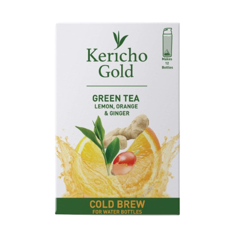Kericho Gold Green Tea, Lemon, Orange and Ginger Cold Brew 12's 30g Kericho Gold Green Tea, Lemon, Orange and Ginger Cold Brew 12's 30g