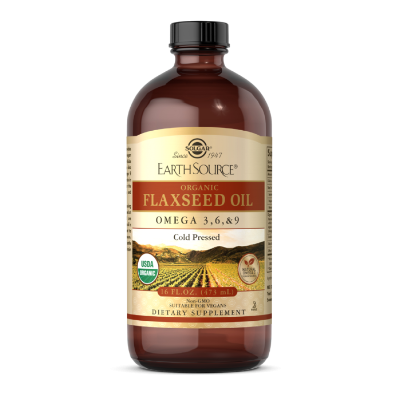 SOLGAR ORGANIC FLAXSEED OIL 473ML COLD PRESSED