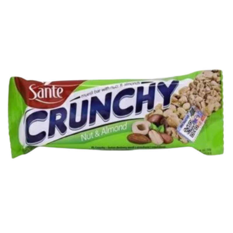 SANTE CRUNCHY NUTS & ALMOND WITH CHOCOLATE MUESLI BAR  40G