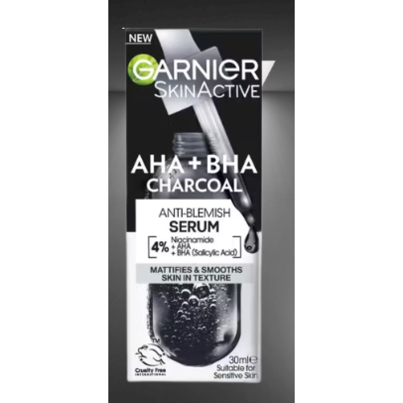 GARNIER 30ML SKIN ACTIVE CHARCOAL SERUM 