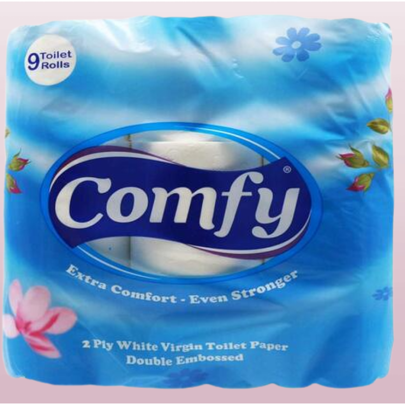 COMFY WHITE TISSUE PAPER 2PLY,9 ROLLS