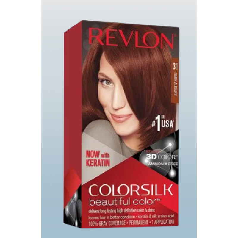 REVLON COLORSILK AMMONIA FREE PERMANENT HAIRCOLOR DARK AUBURN 31