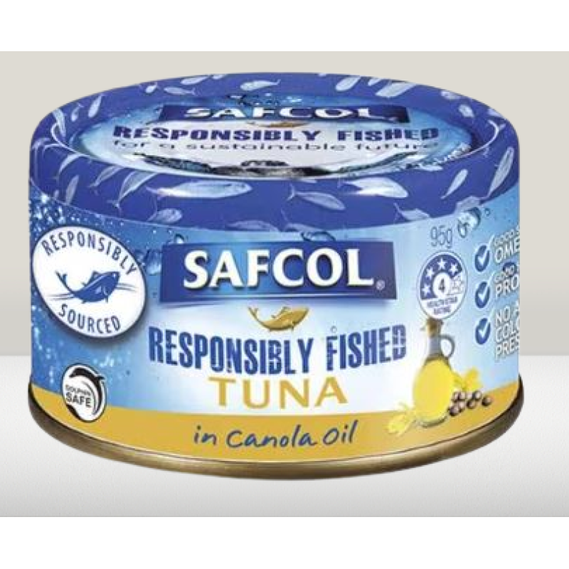 SAFCOL CANNED TUNA FISH IN CANOLA OIL 95G