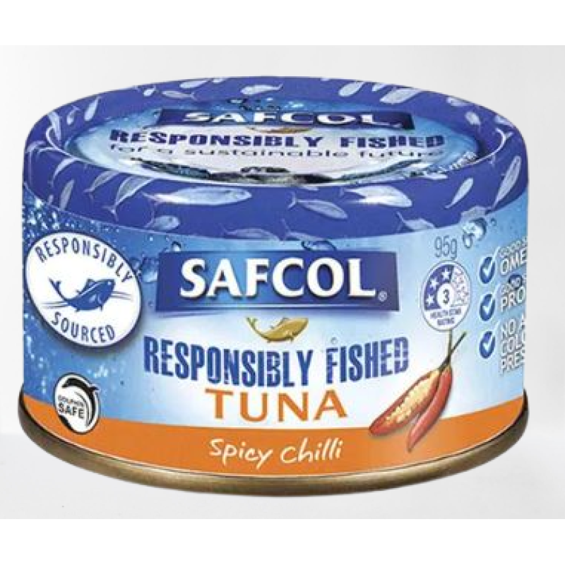 SAFCOL CANNED FISH TUNA IN SPICY CHILLI 95G