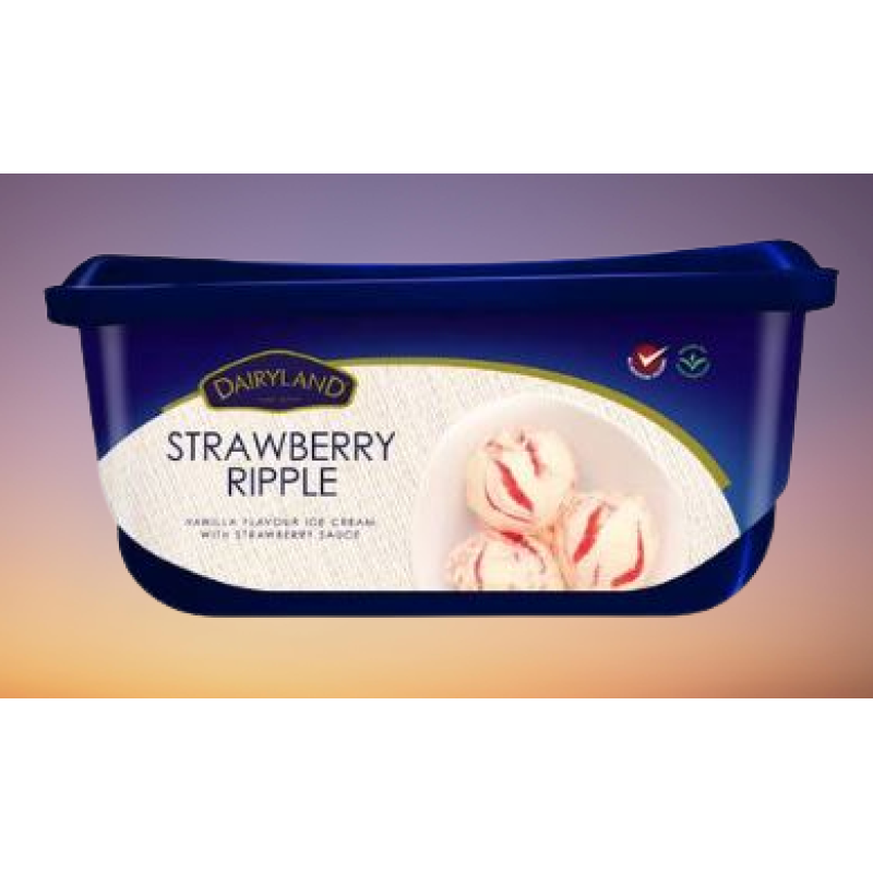 Dairyland Strawberry Ripple Ice Cream 2Litre