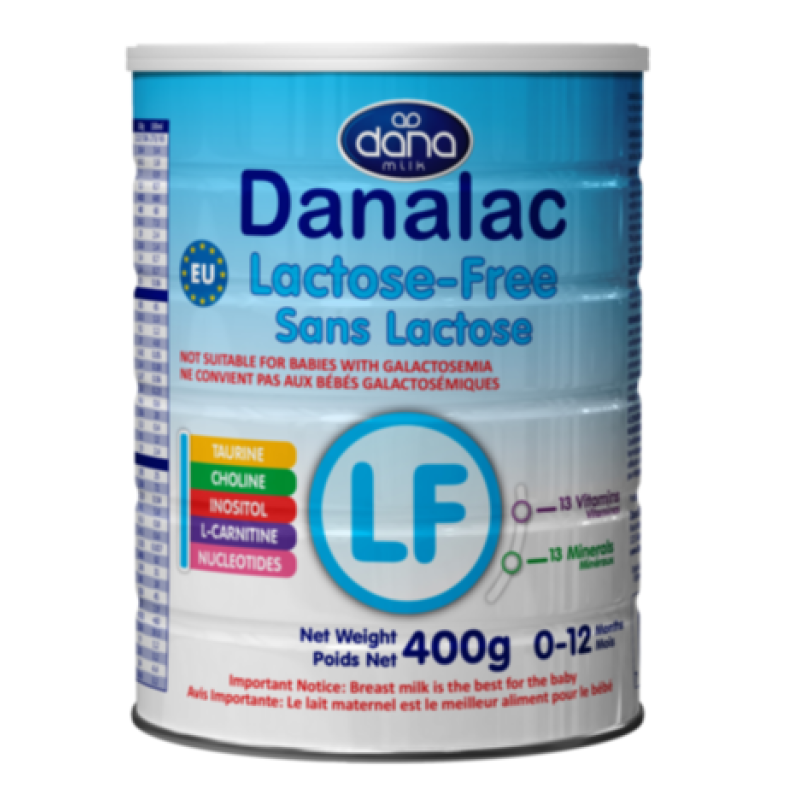 DANALAC LACTOSE-FREE MILK FORMULA 0-12 MONTHS 400G