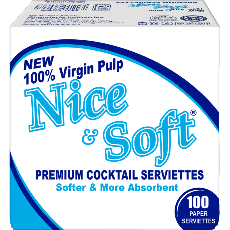 Nice & Soft White 100 Sheets Cocktail Serviettes