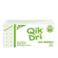 Qik Dri Eco-friendly Embossed 240sheets Hand Paper Towel, 12 packets in a Carton