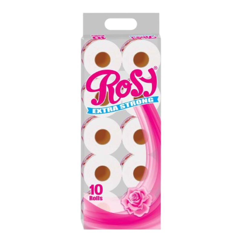 Rosy Toilet Tissue Printed 10 Rolls in a Pack Unwrapped, 4packs in a carton