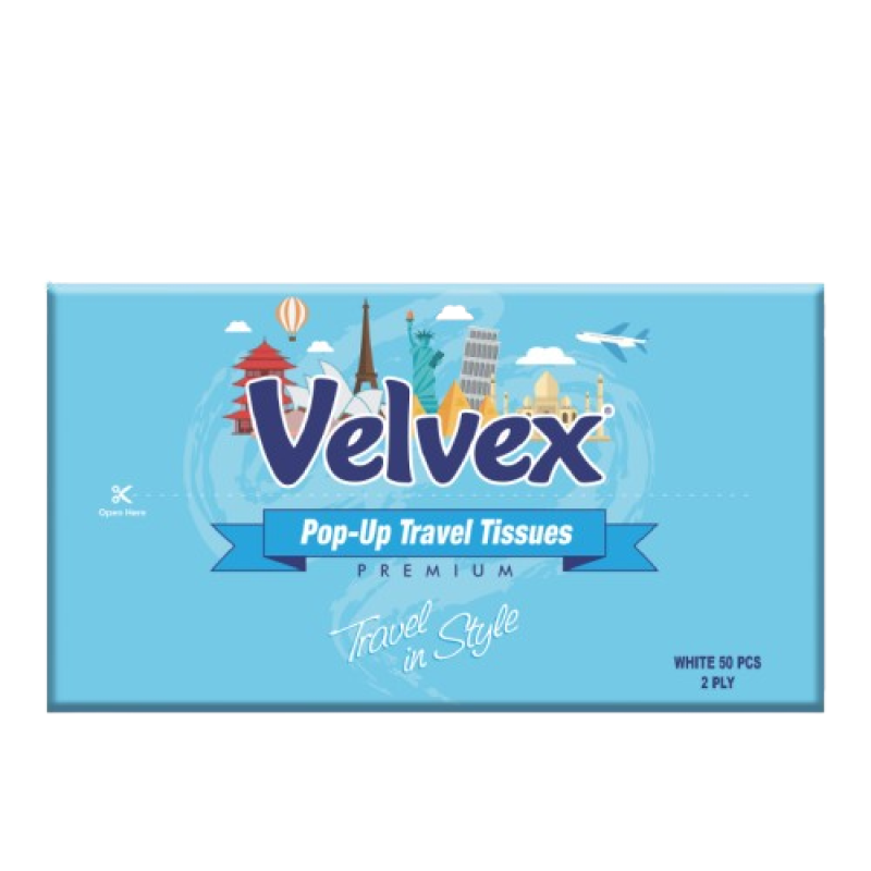 Velvex 60sheets Travel Facial Tissues Standard 60 packets in a Carton