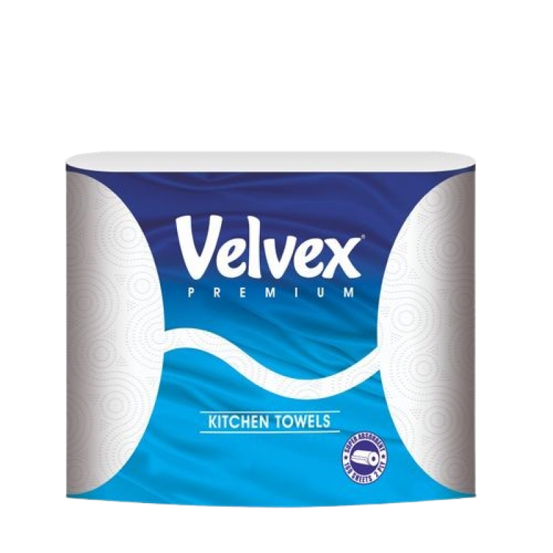 Velvex Premium Kitchen Towel White Twin Pack, 24 Packets in a Carton
