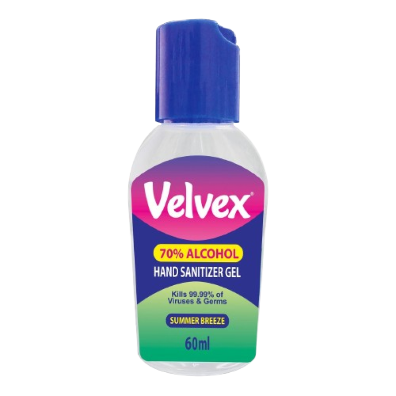 Velvex Hand Sanitizer Gel Summer Breeze 60ml, 48 bottles in a Carton