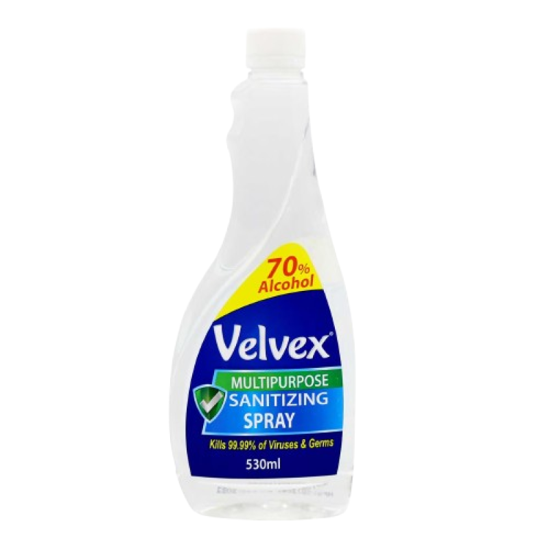 Velvex Multipurpose Sanitizer Spray Refill 530ml, 6 bottles in a Carton