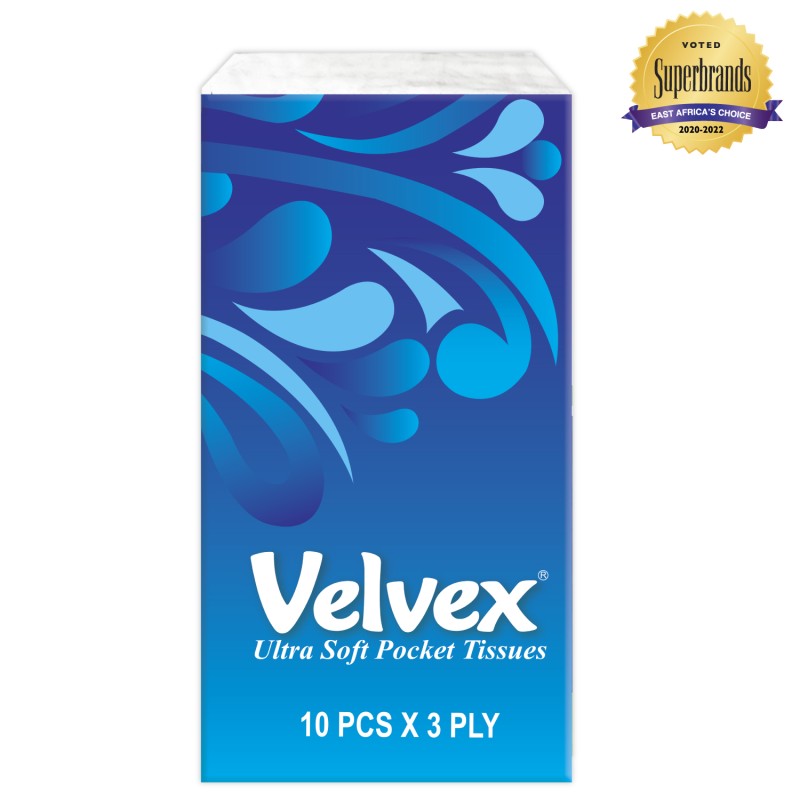 Velvex 10sheets Pocket Tissues Blue Loose 120 packets in a Carton