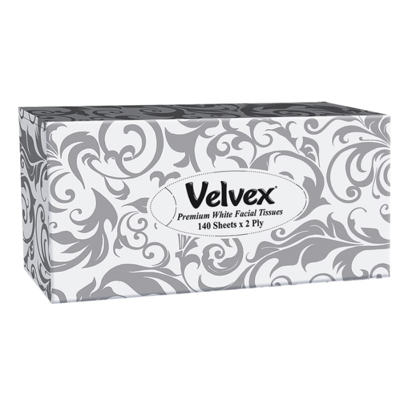 Velvex 140sheets Silver Facial tissues Standard 24 Packets in a Carton
