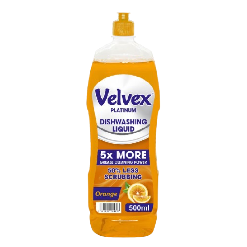 Velvex Dishwashing Liquid Orange 500ml, 6 Bottles Per Carton