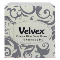 Velvex 70sheets Silver Square Facial tissues Standard 24 Packets in a Carton